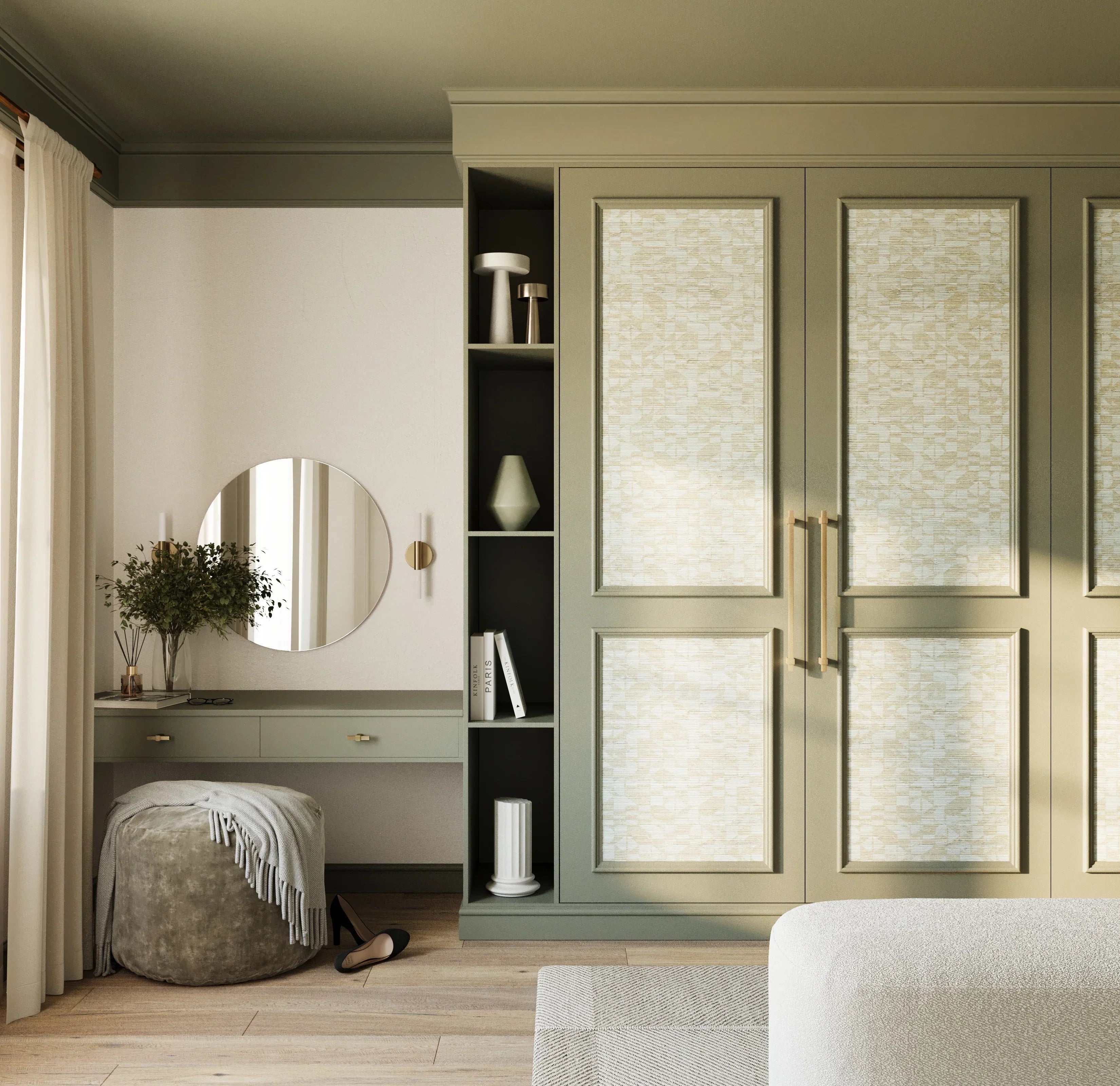 Wallpaper on cabinetry – Hendel and Hendel USA