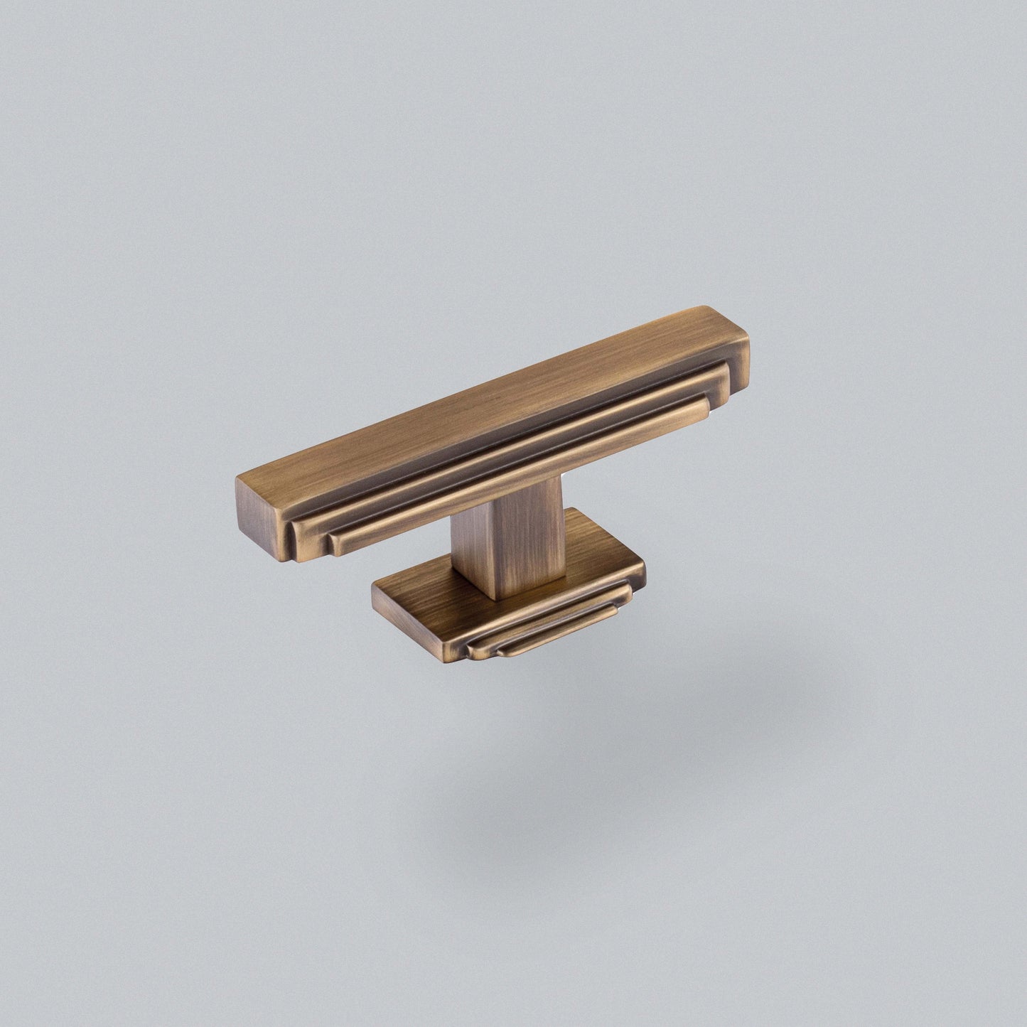 Fitzrovia T Bar Knob Dark Brushed Brass 82mm